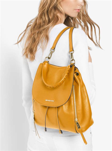 michael kors viv large leather backpack marigold